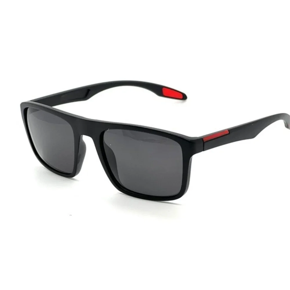 Women Sport Sunglasses Black Frame Red Accent Golf Driving Run Streetwear Lentes